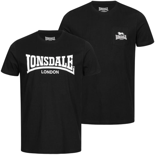Lonsdale 115085 Sussex Doppelpack T-Shirt Schwarz