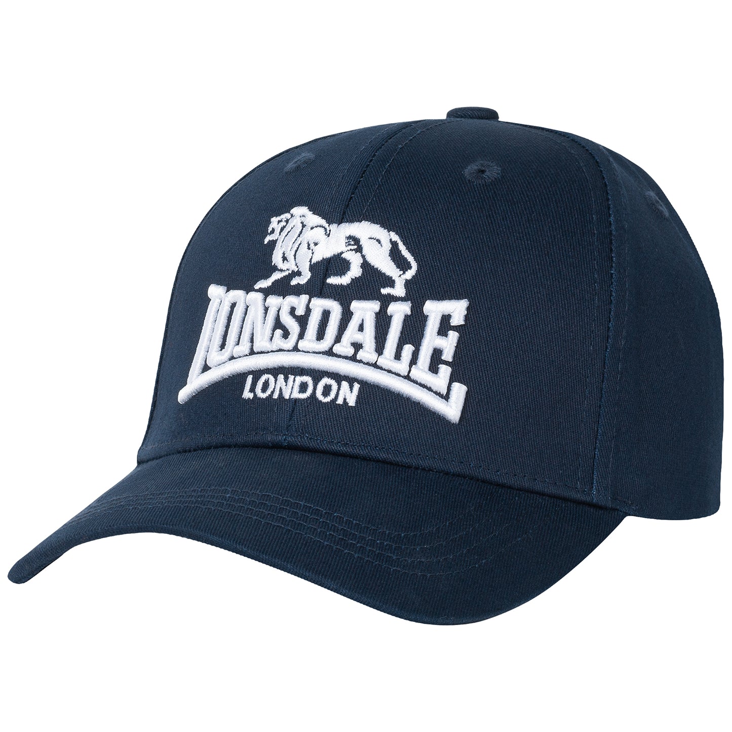 Lonsdale Doppelpack Wiltshire: Je eine schwarze und eine dunkelblaue Kappe aus 100% Baumwoll-Köper mit gesticktem Logo