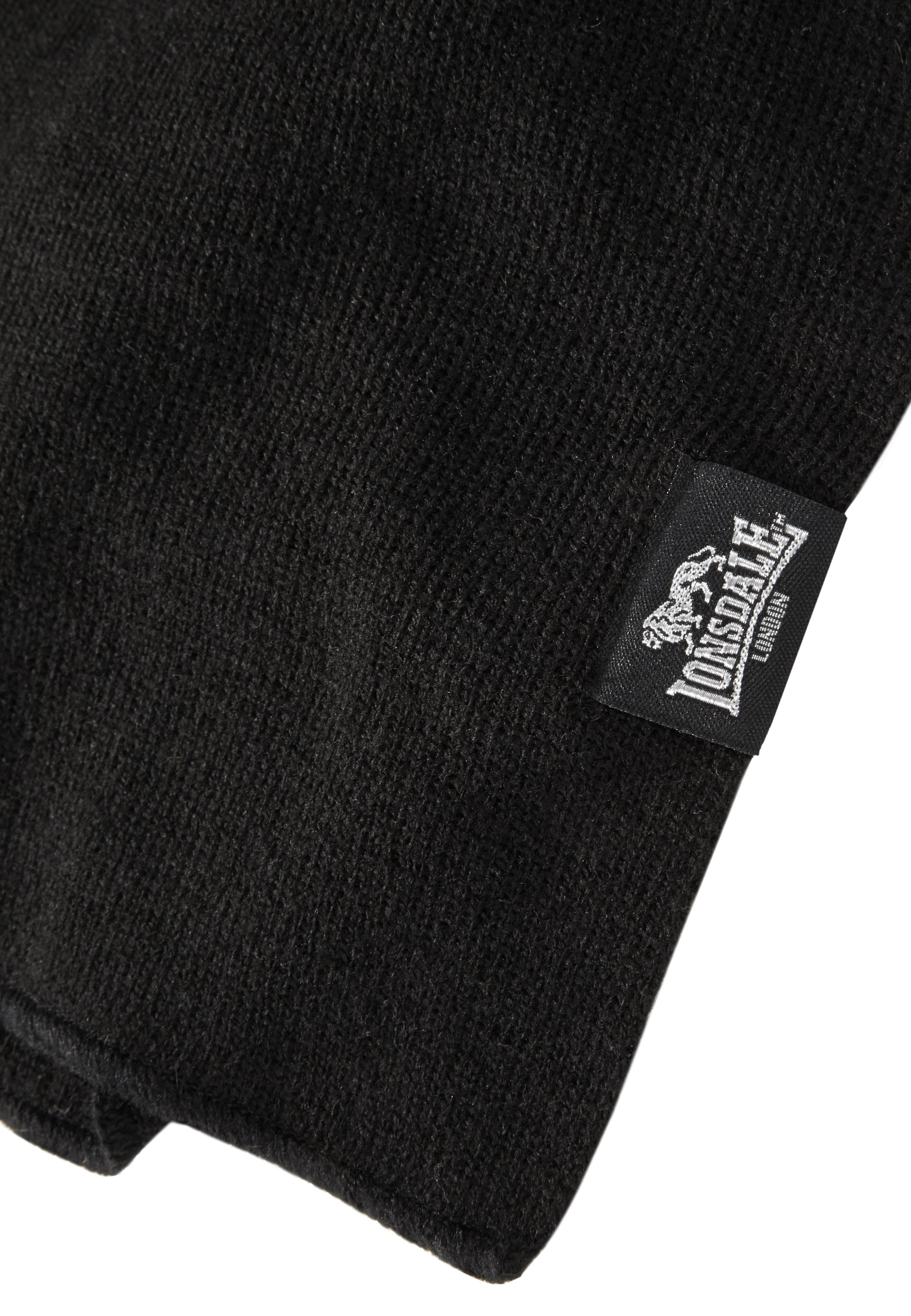 Lonsdale 116003 Leafield Schal&Mütze Set Schwarz
