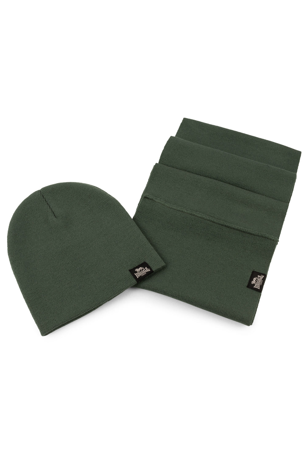 Lonsdale 116003 Leafield Schal & Mütze Set Olive