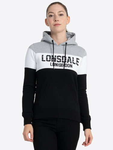 Lonsdale London 116011 Ladies Kapuzensweatshirt  Schwarz/Weiss/Marl