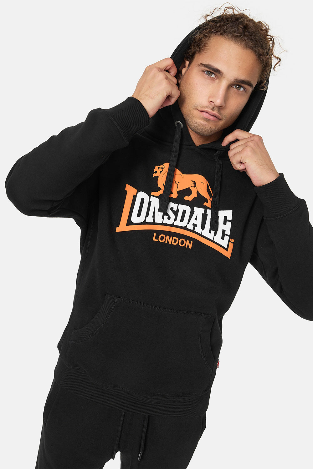 Lonsdale 116030 Thurning Kapuzenpullover Schwarz