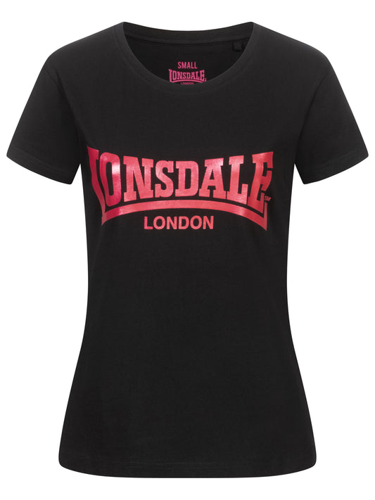 Lonsdale London 117020 Ladies Cartmel T-Shirt Schwarz/Pink