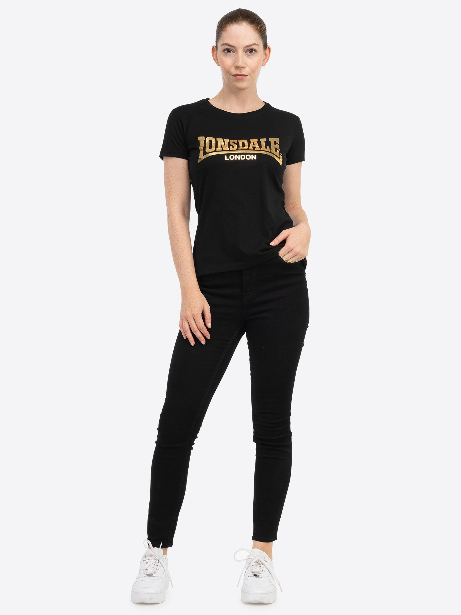 Lonsdale London 117020 Ladies Cartmel T-Shirt Schwarz/Gold