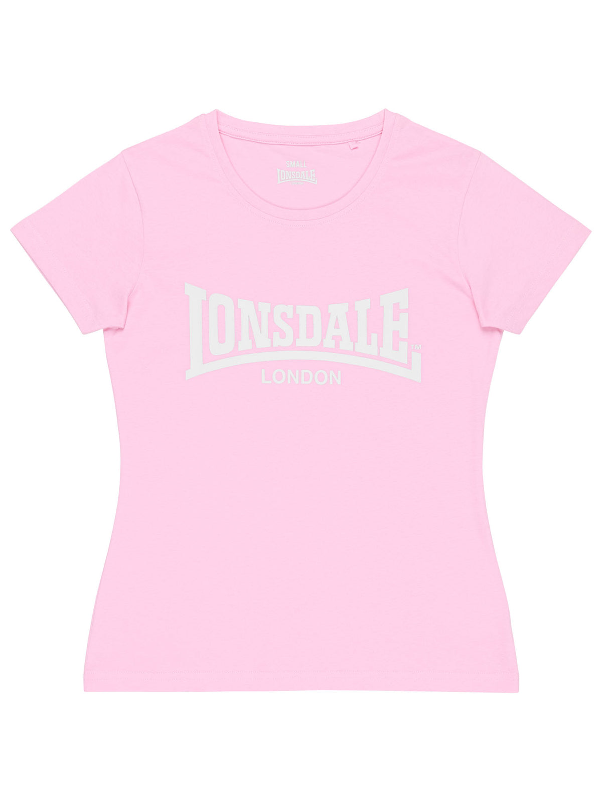 Rosa Lonsdale Damen T-Shirt mit hellem Logo-Print