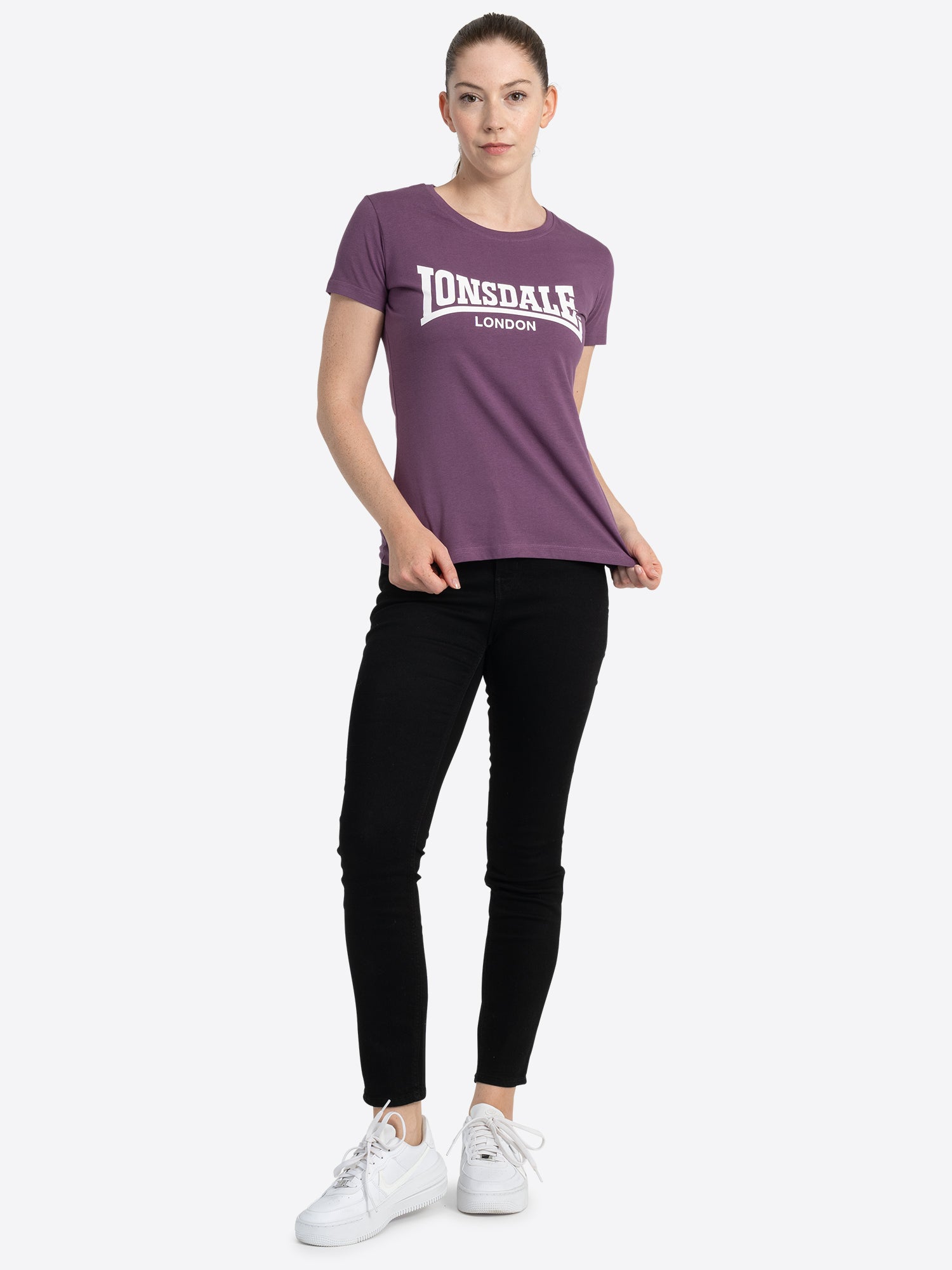 Lonsdale London 117020 Ladies Cartmel T-Shirt Aubergine