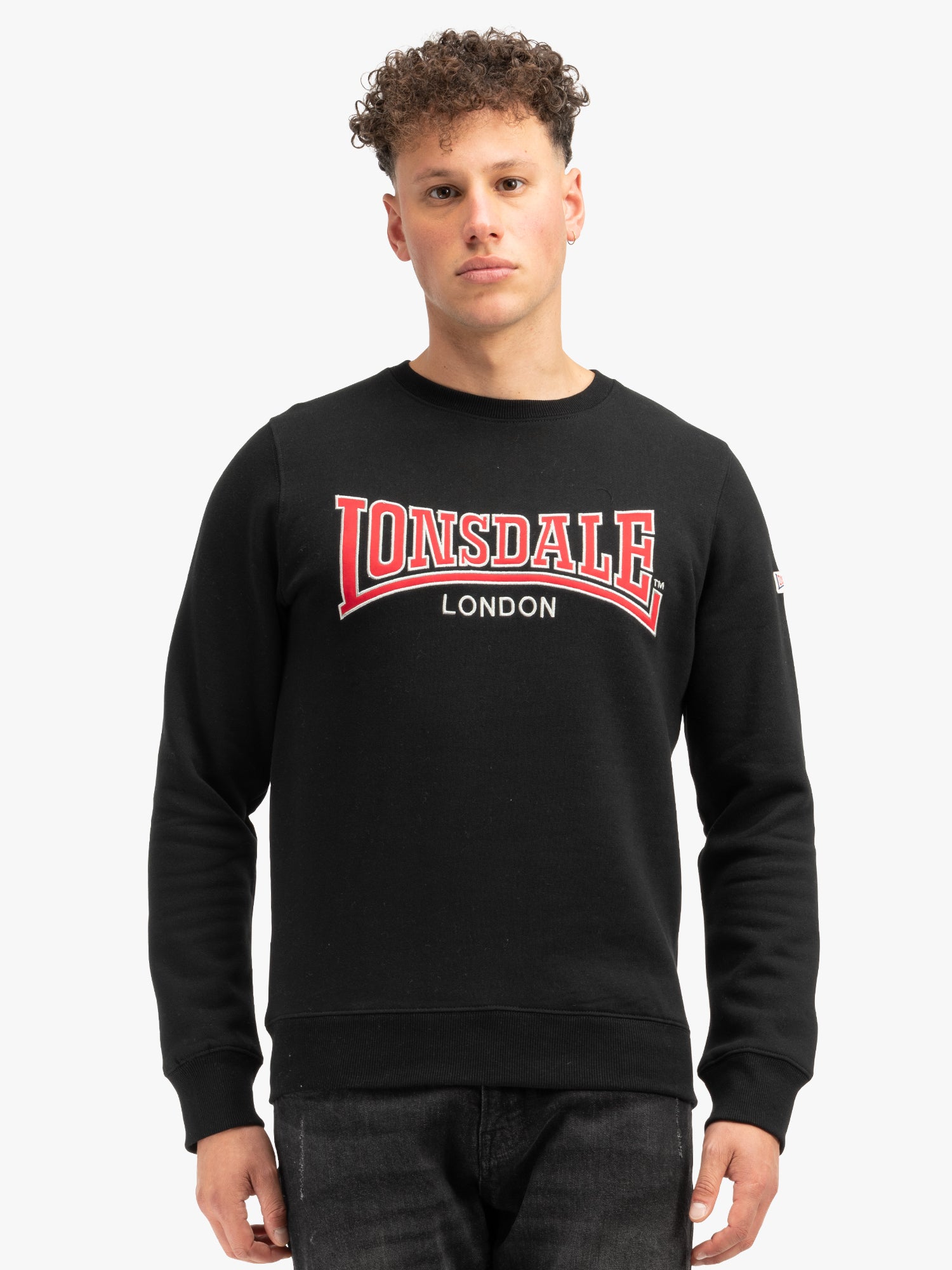 Schwarzes Lonsdale Herren Sweatshirt mit Rundhals und Logo