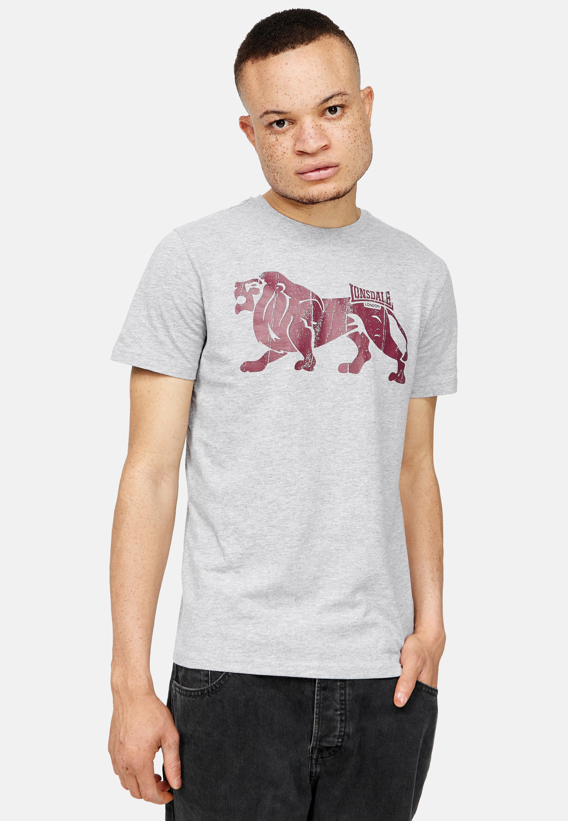 Lonsdale 117036 Endmoor T-Shirt Marl Grey