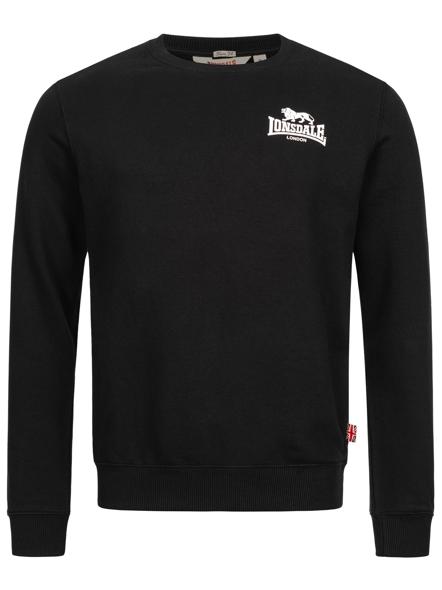Lonsdale London Sweatshirt für Herren in Schwarz, Slim Fit Schnitt mit Rundhals.
