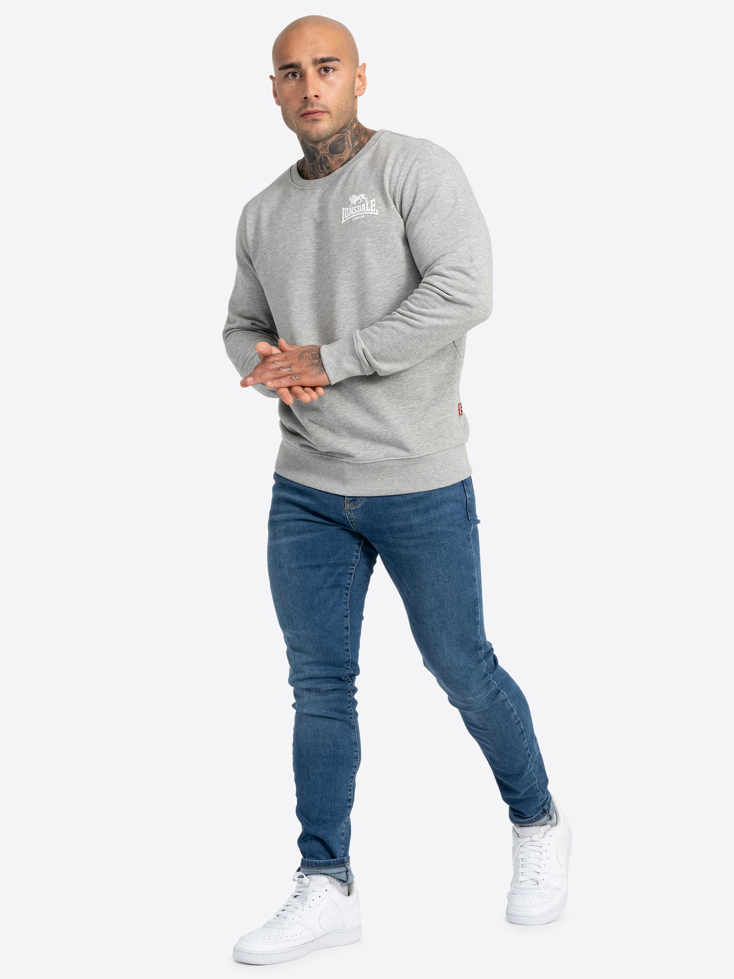 Lonsdale 117085 Longridge Sweatshirt Marl Grey