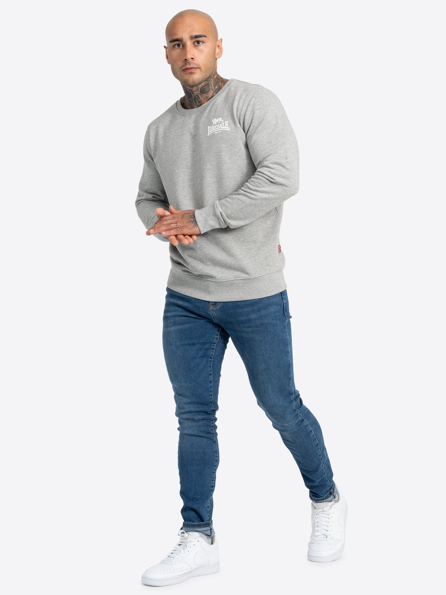 Lonsdale 117085 Longridge Sweatshirt Marl Grey