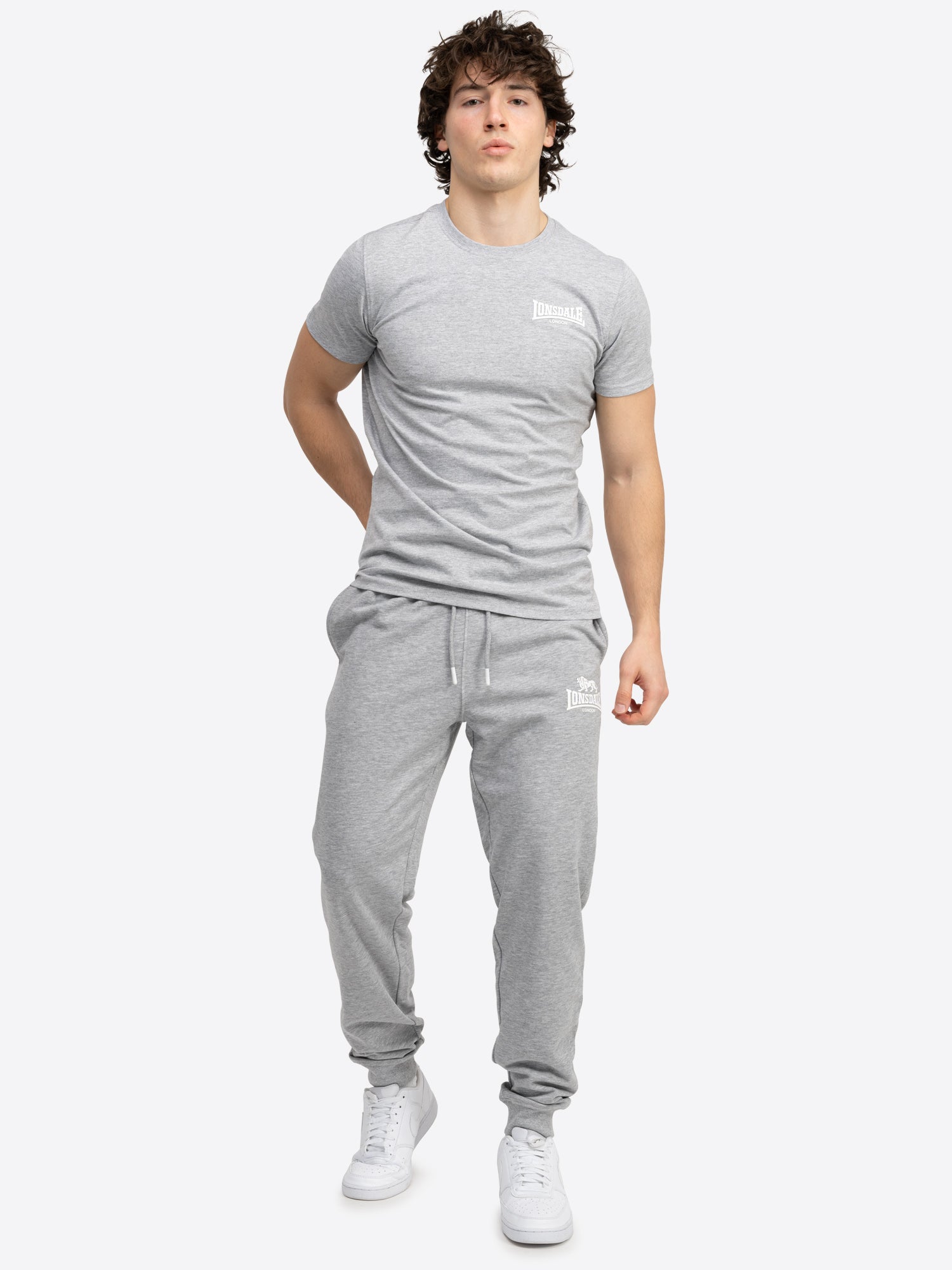 Lonsdale 117107 Pilsdon Jogginghose Marl Grey