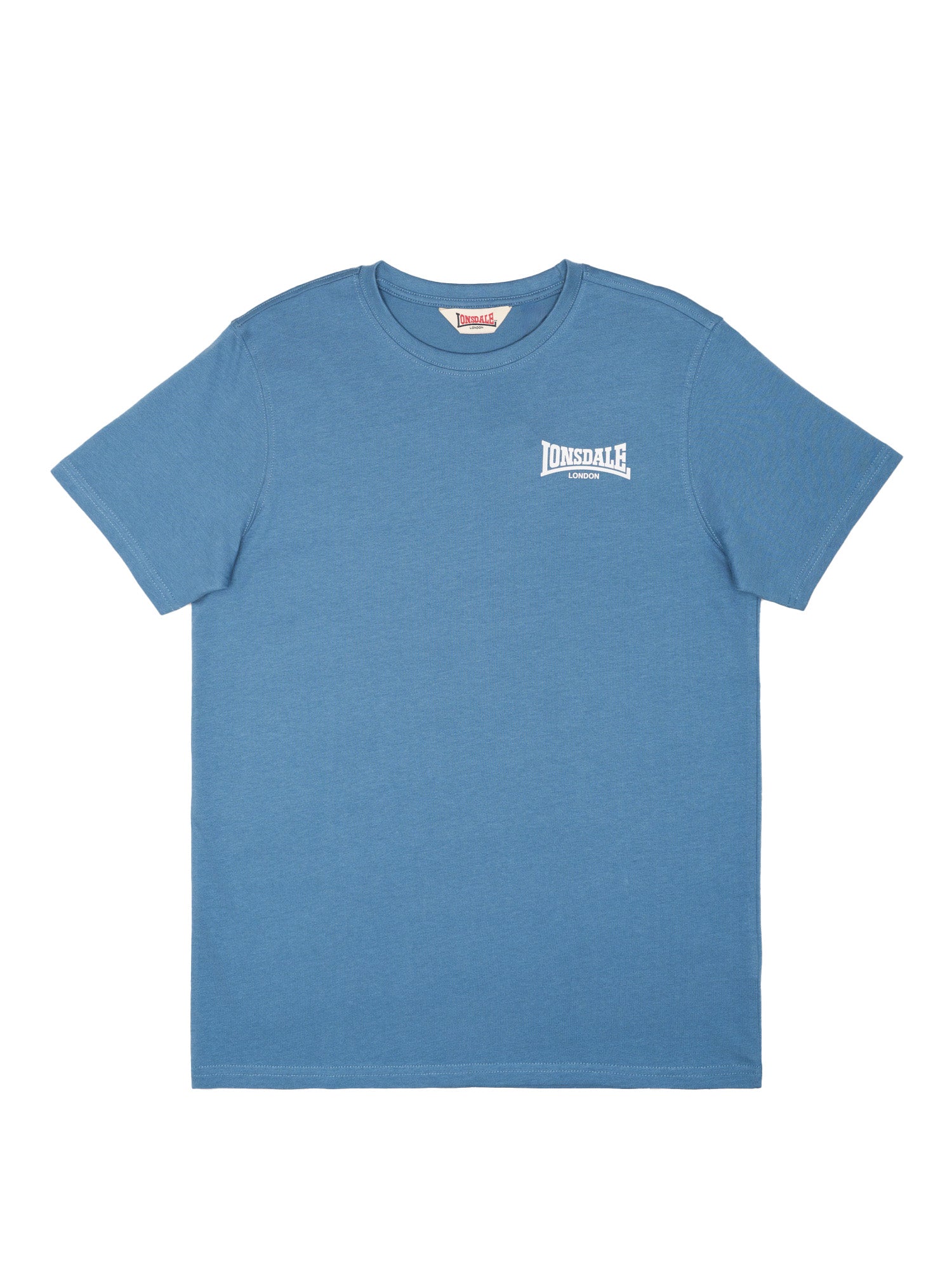 Blaues Lonsdale Elmdon Herren T-Shirt in Slim-Fit mit 3D-Gummidruck auf der Brust.