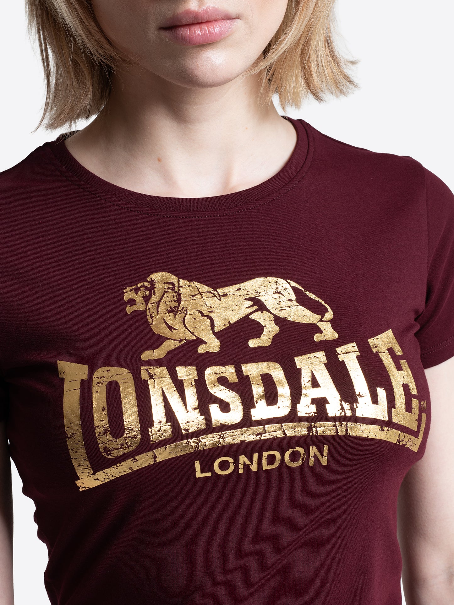 Lonsdale London 117169 Ladies Bantry T-Shirt Oxblood