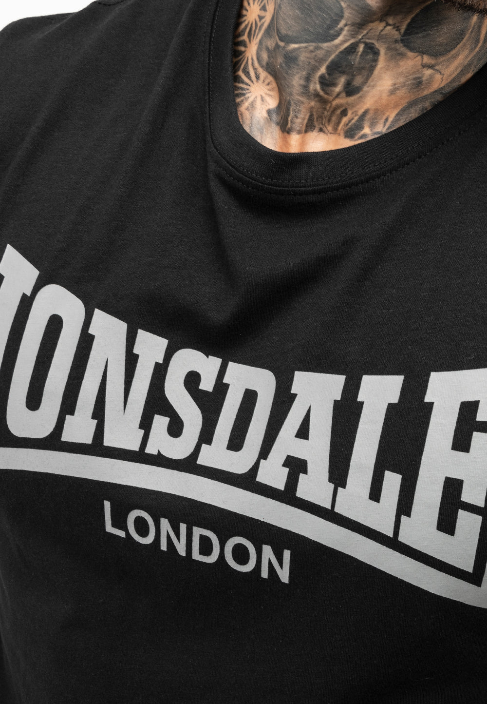 Lonsdale 117193 Moy T-Shirt/Short Set Schwarz/Marl Grey