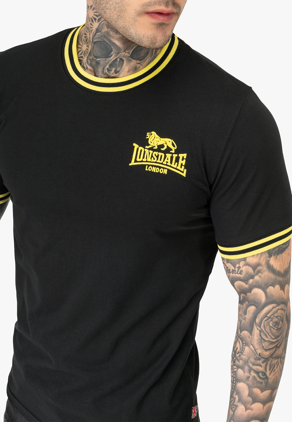 Lonsdale 117219 Ducansby T-Shirt Schwarz/Gelb