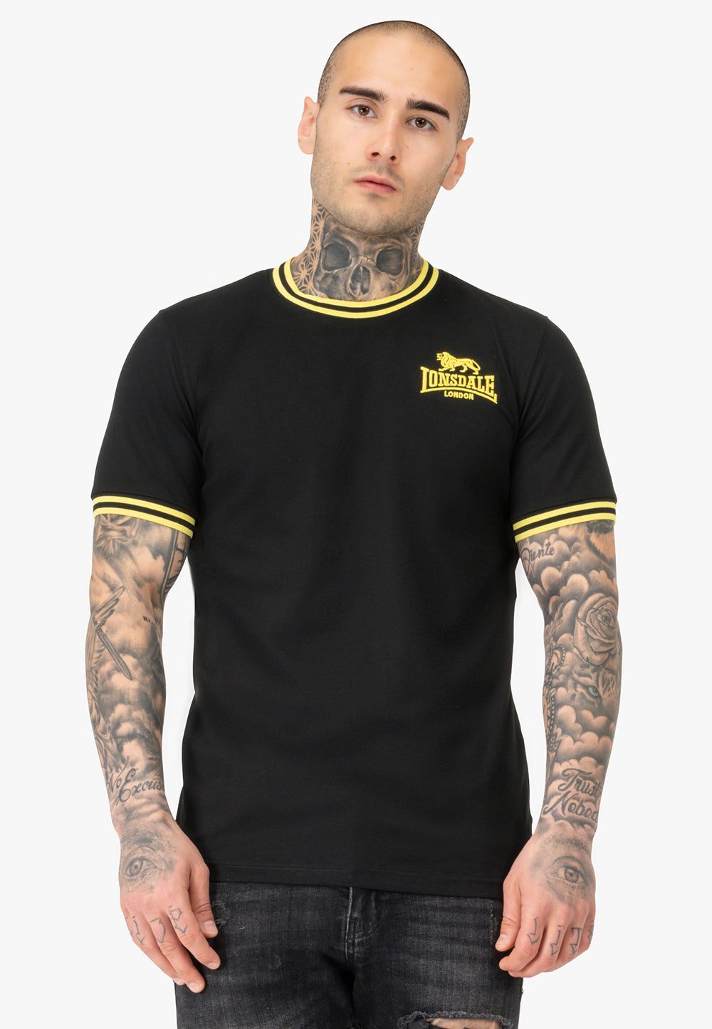 Lonsdale 117219 Ducansby T-Shirt Schwarz/Gelb