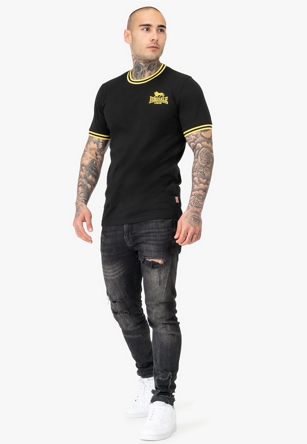 Lonsdale 117219 Ducansby T-Shirt Schwarz/Gelb