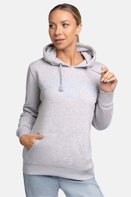Lonsdale London 117263 Ladies Balnacoil Kapuzenpullover Marl Grey