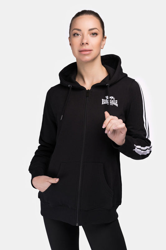 Lonsdale 117324 Ladies Windgates Kapuzensweatjacke Schwarz