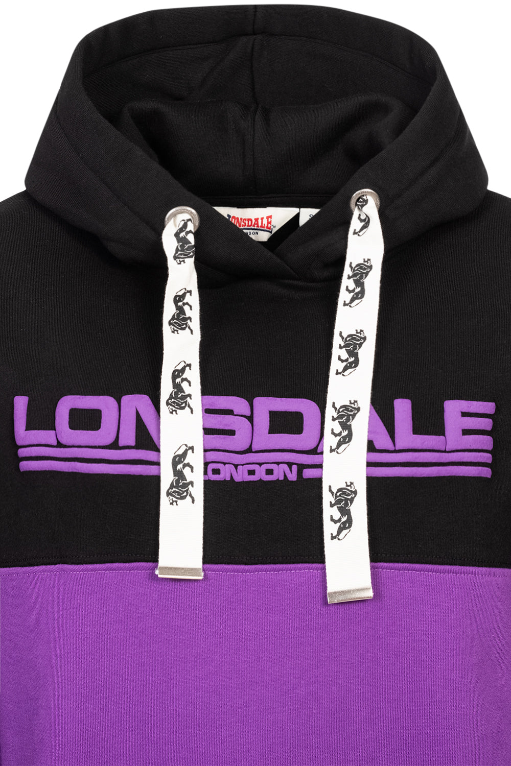 Lonsdale London 117329 Ladies Wardie Hoodie Purple/Schwarz/Weiss