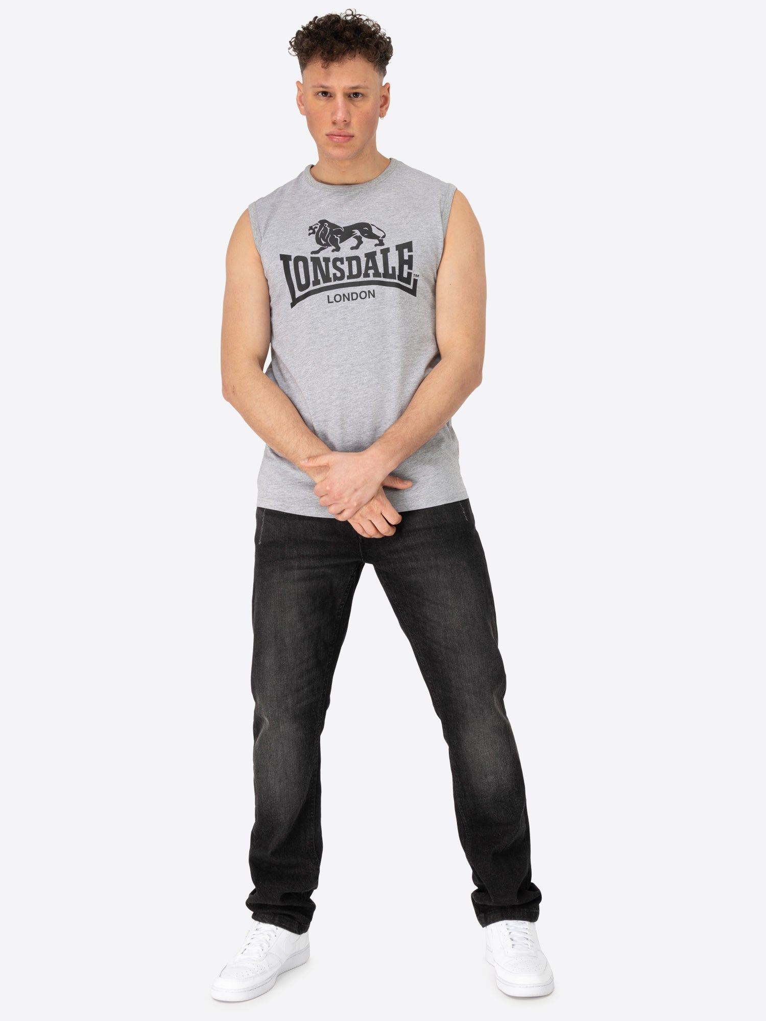 Lonsdale 117332 Clopton Singlet Marl Grey