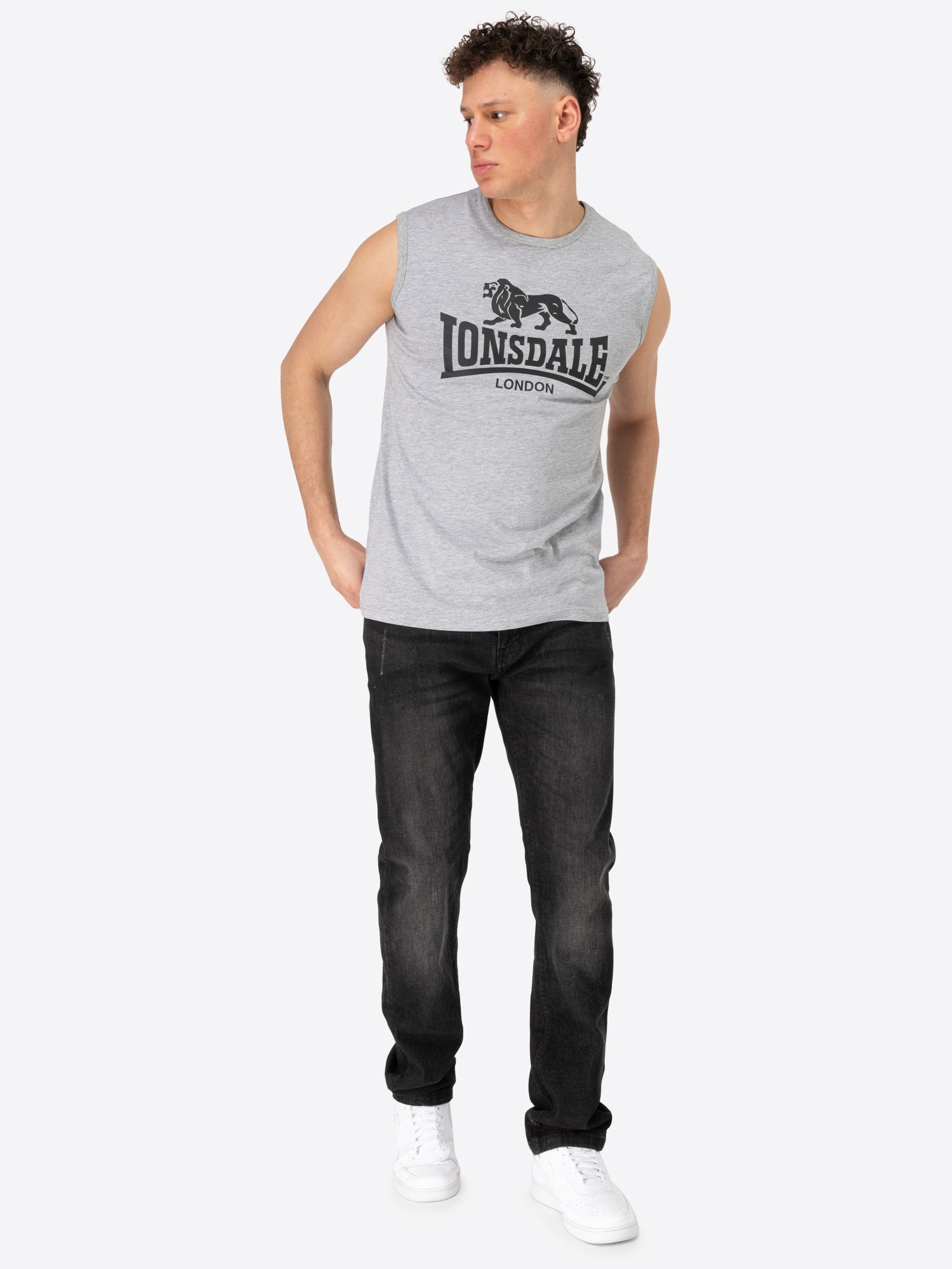Lonsdale 117332 Clopton Singlet Marl Grey