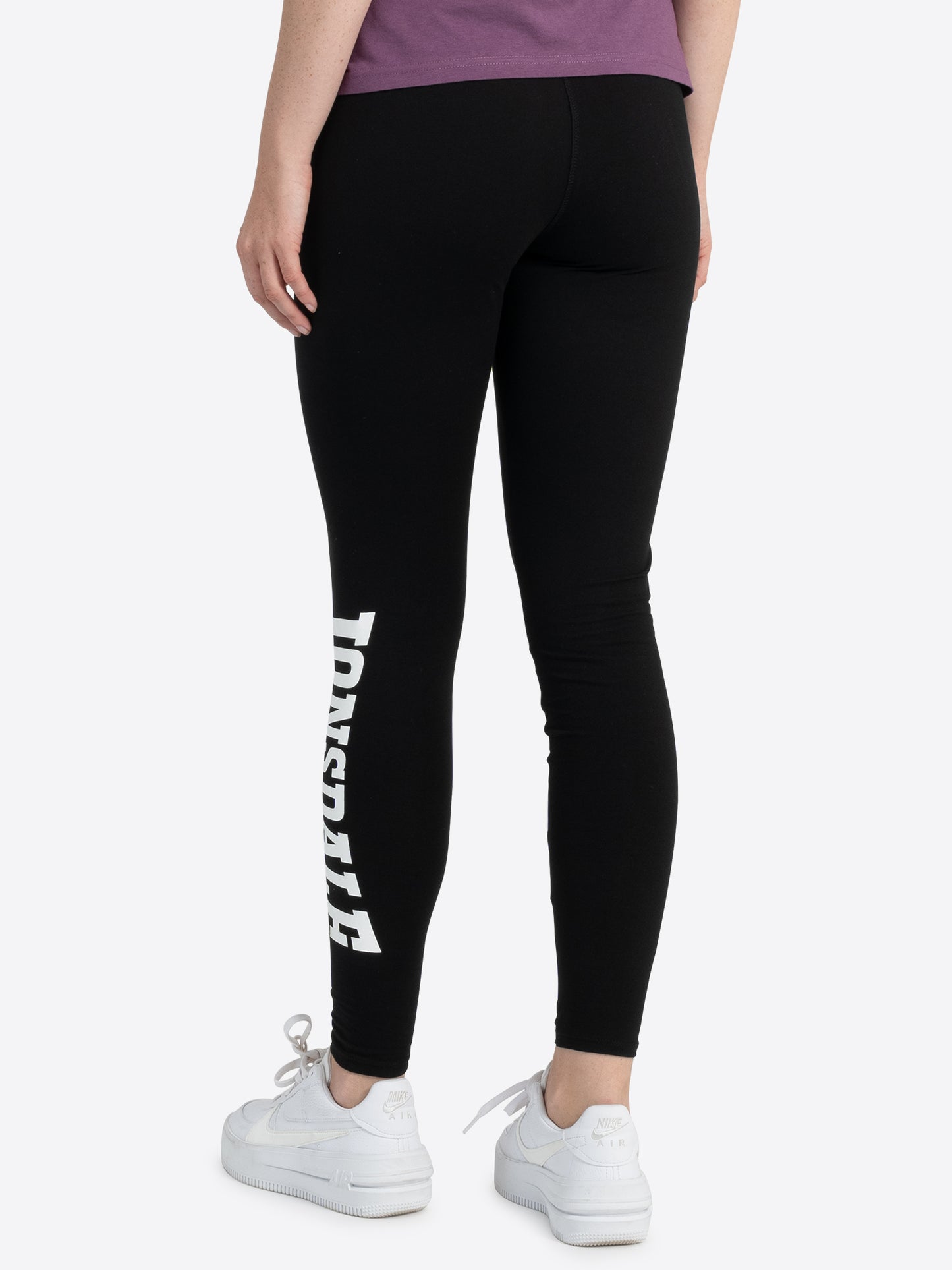 Lonsdale Frauen Leggings – Eng anliegend mit kontrastfarbigem Logo-Druck am linken Bein
