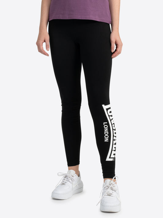 Lonsdale Frauen Leggings – Eng anliegend mit kontrastfarbigem Logo-Druck am linken Bein