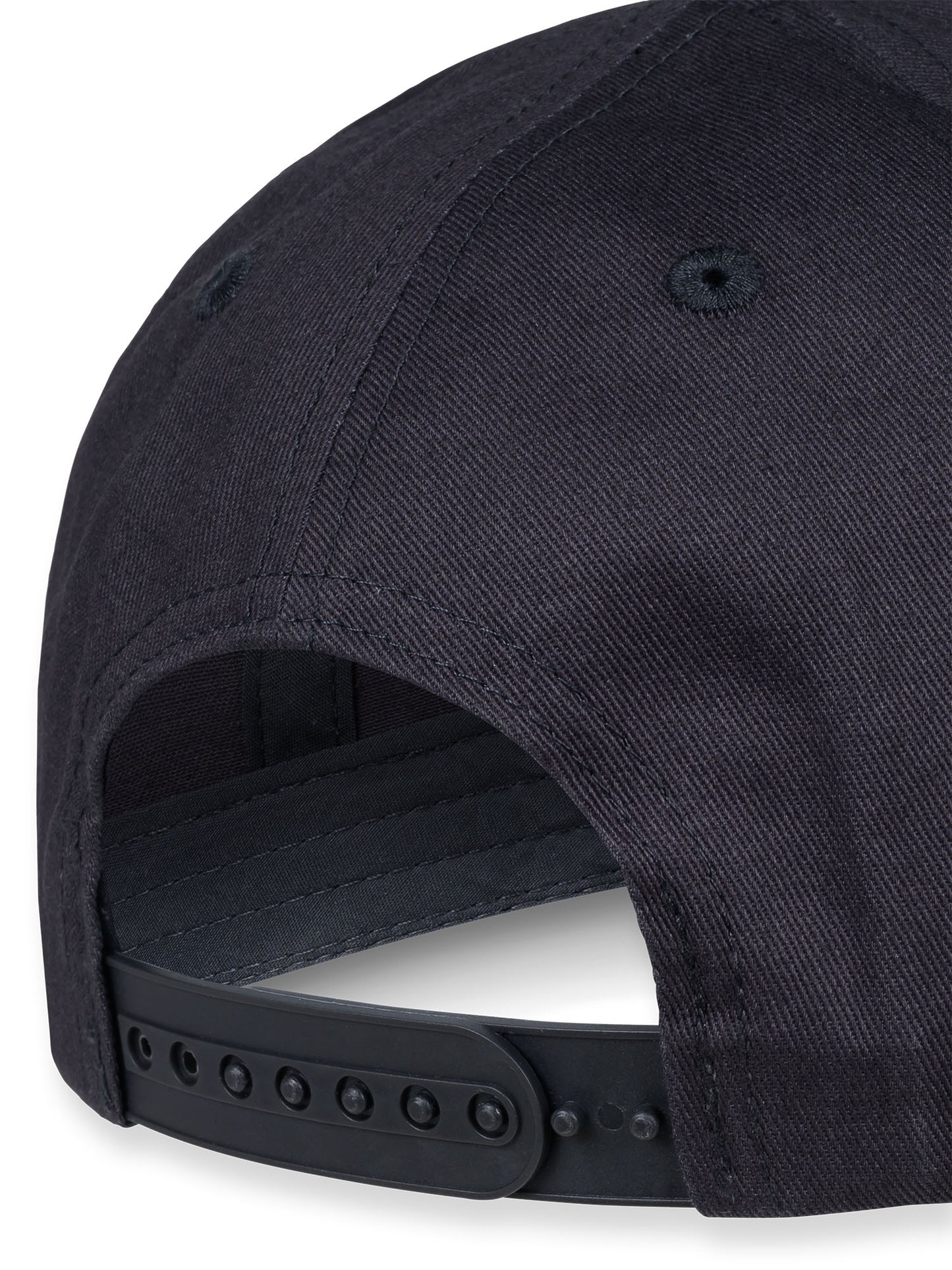 Rückansicht der dunkelgrauen Lonsdale Kappe mit verstellbarem Snapback-Verschluss aus Plastik.