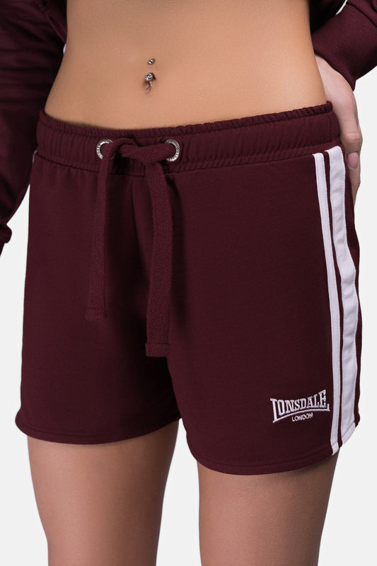 Lonsdale 117406 Ladies Carloway Shorts Oxblood