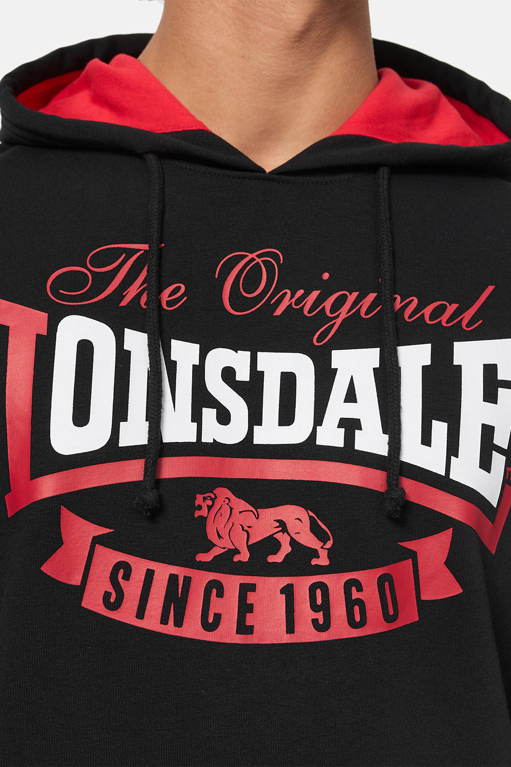 Schwarzer Lonsdale Hoodie mit grossem Logo