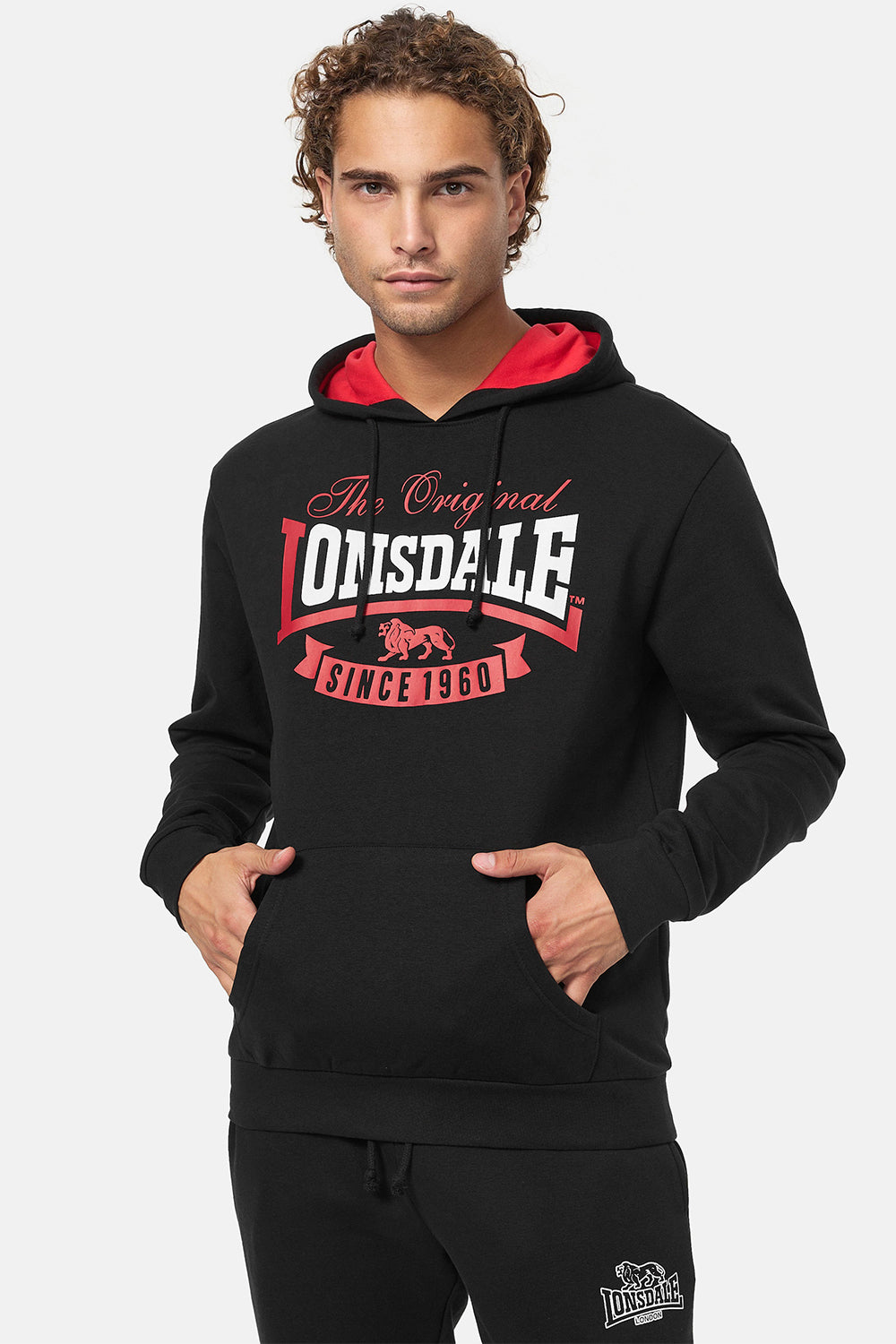 Schwarzer Lonsdale Hoodie mit grossem Logo