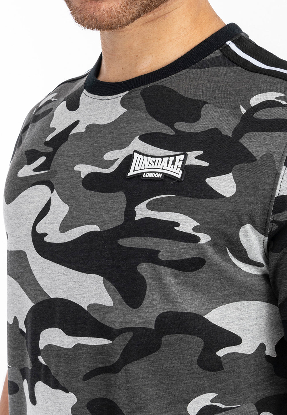 Lonsdale 117520 Gunnista T-Shirt - Camo Grau