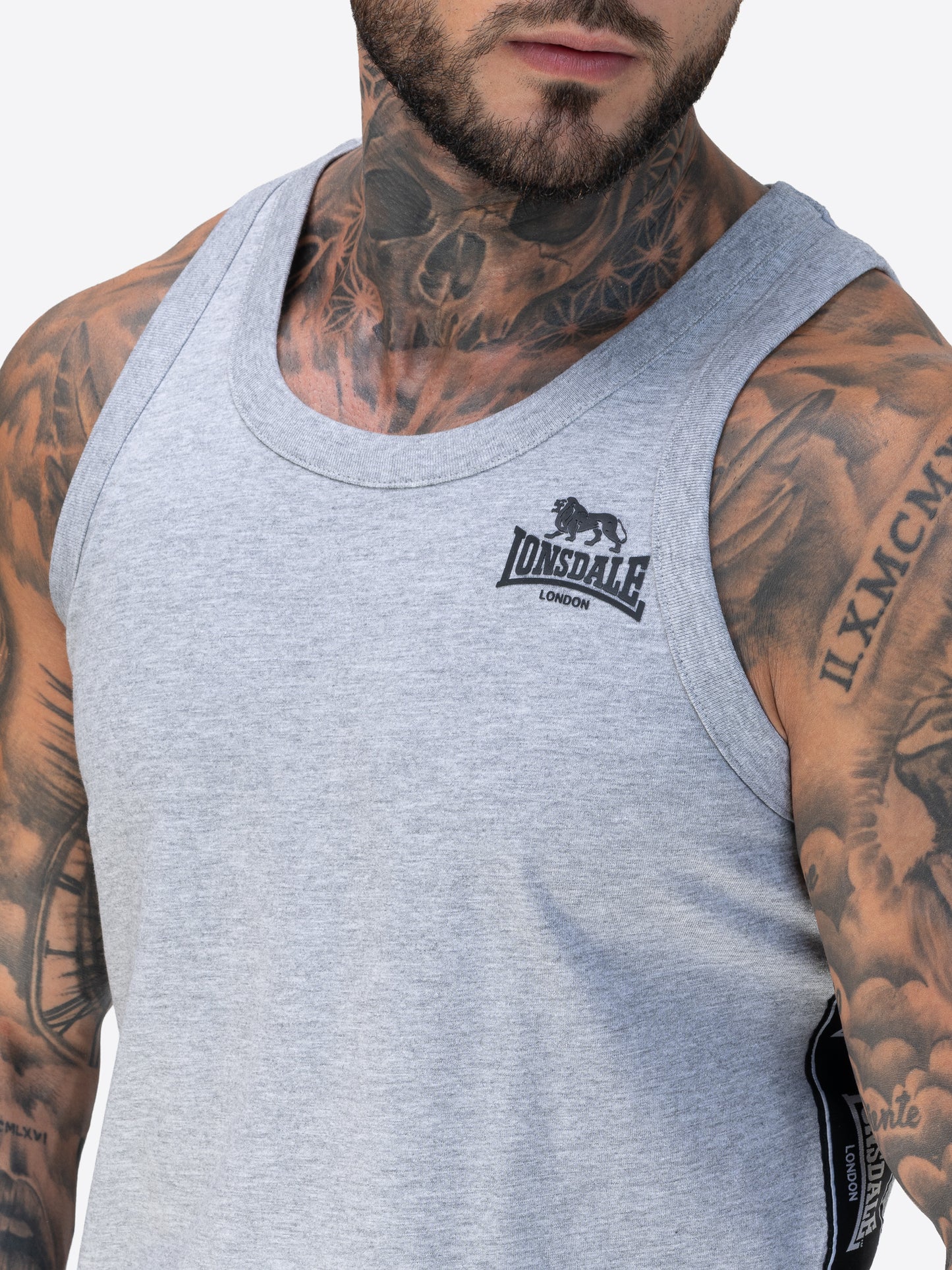 Lonsdale 117532 Clousta Singlet - Marl Grey