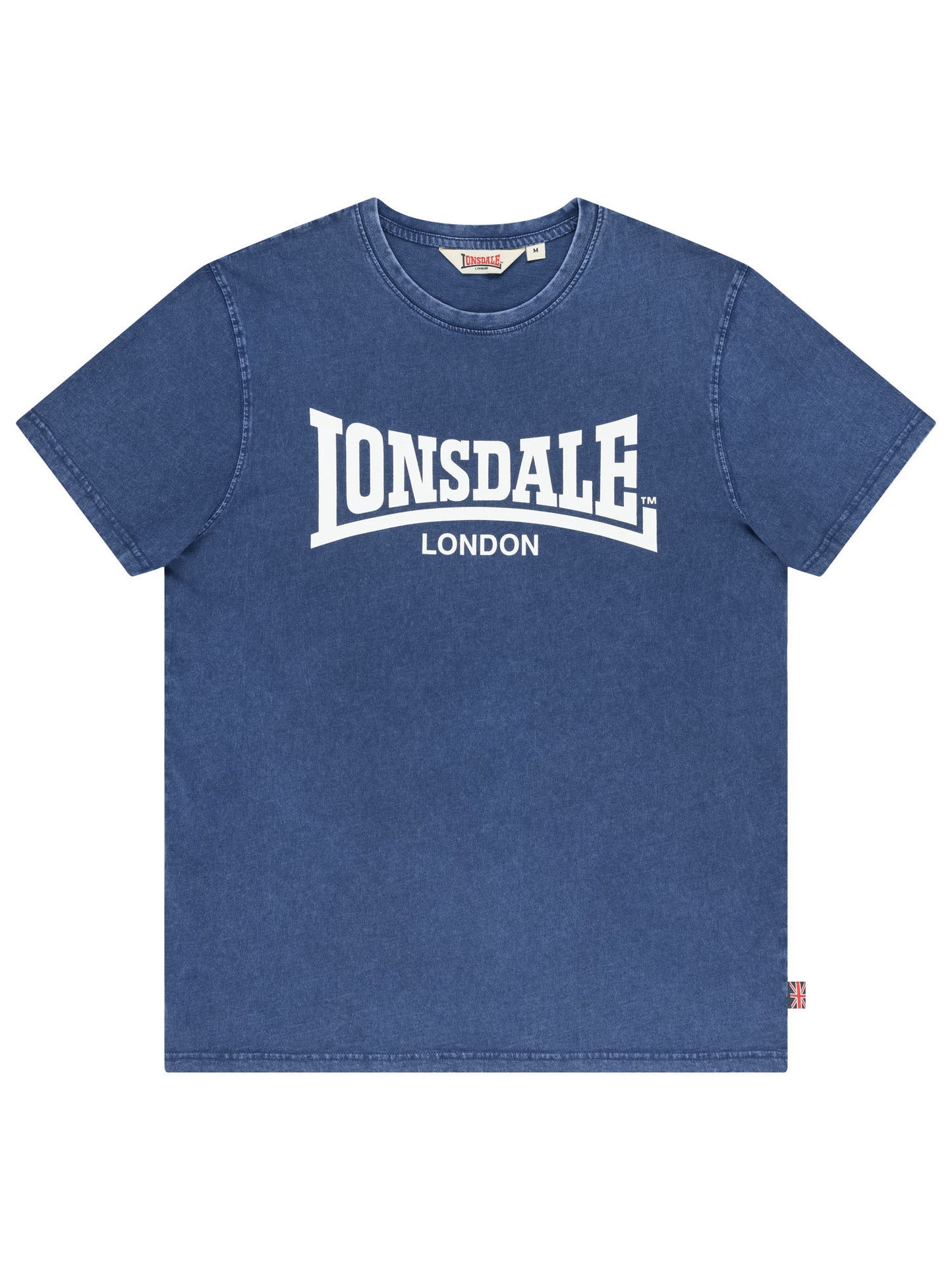 Dunkelblaues Lonsdale Herren T-Shirt mit weissem Logo-Aufdruck