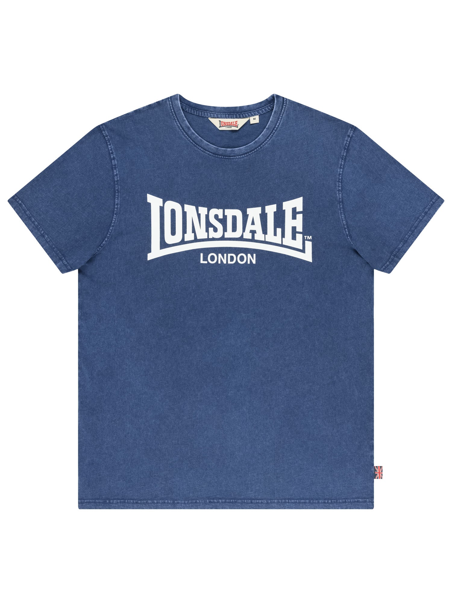 Dunkelblaues Lonsdale Herren T-Shirt mit weissem Logo-Aufdruck