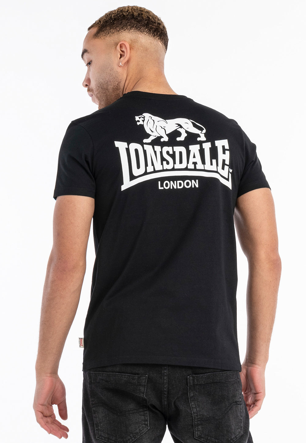 Lonsdale T-Shirt Schwarz schlichte Rückansicht Baumwolle