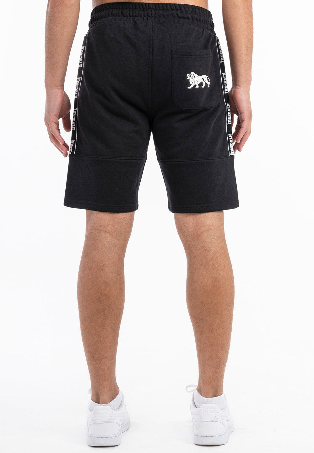 Lonsdale Herren Shorts schwarz normale Passform mit Logo-Bändchen, Print