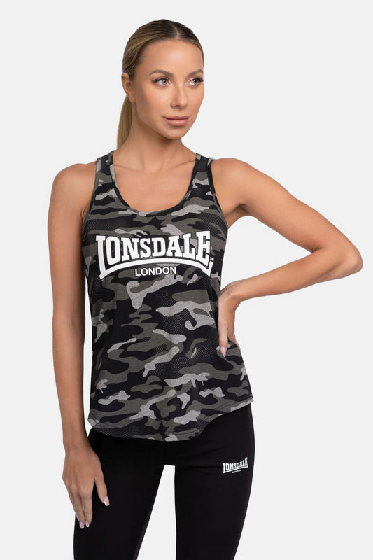 Lonsdale 117583 Ladies Beaquoy Singlet Camo Grau