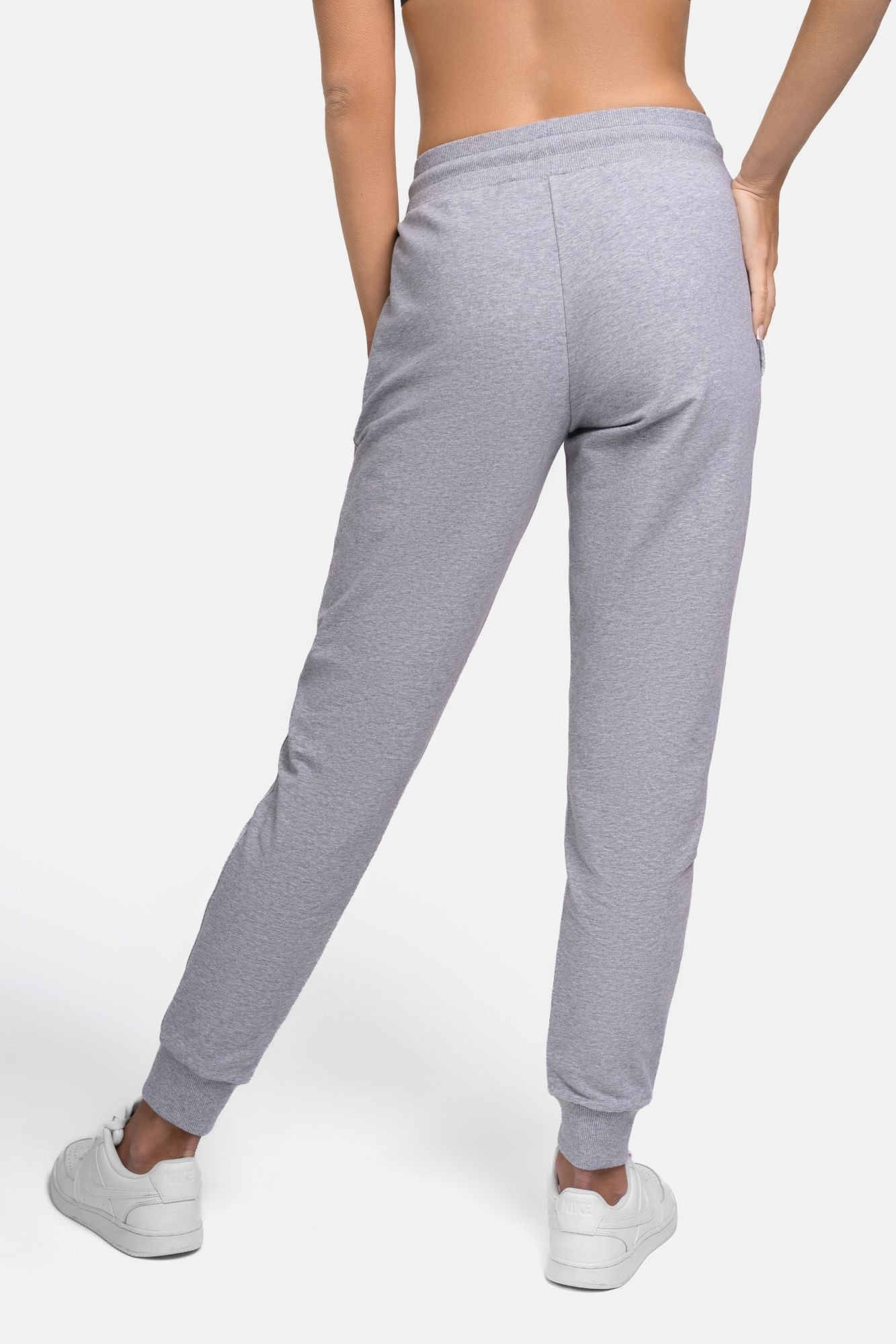 Lonsdale 117593 Ladies Leinthall Jogginghose Marl Grey / Pink