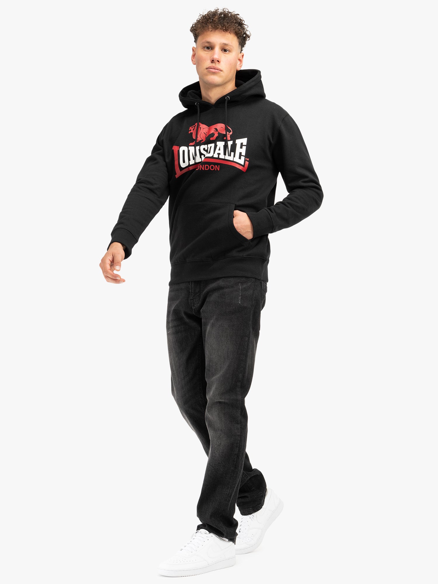 Lonsdale 117600 Gulladuff Kapuzensweatshirt Schwarz