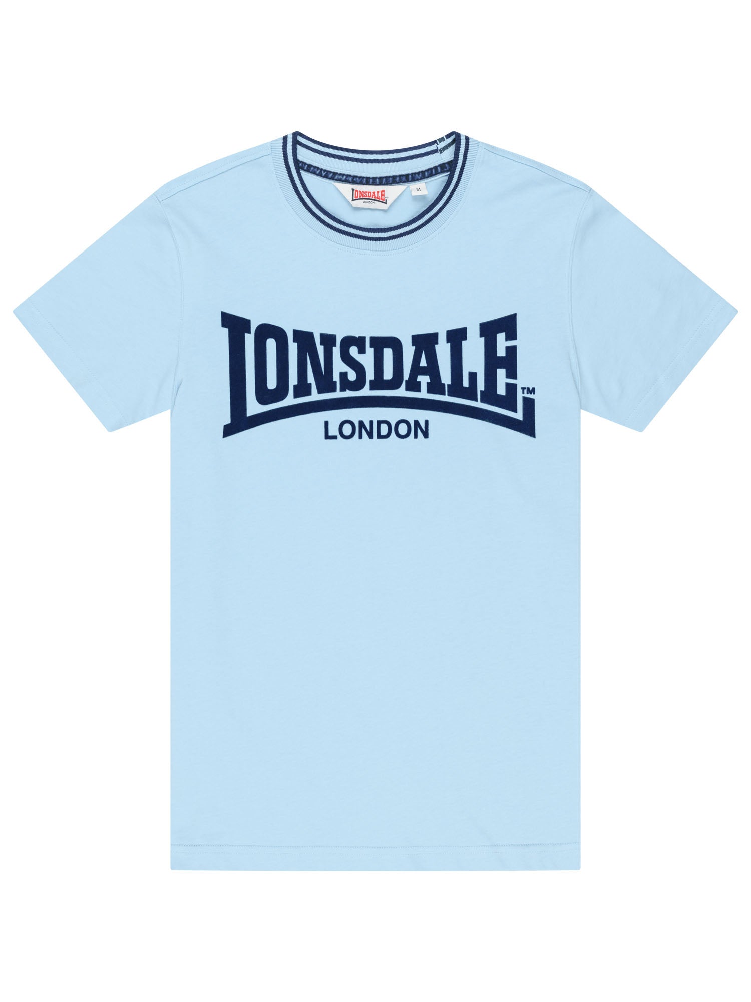 Lonsdale Herren T-Shirt Blau mit grossem Logo-Flockdruck