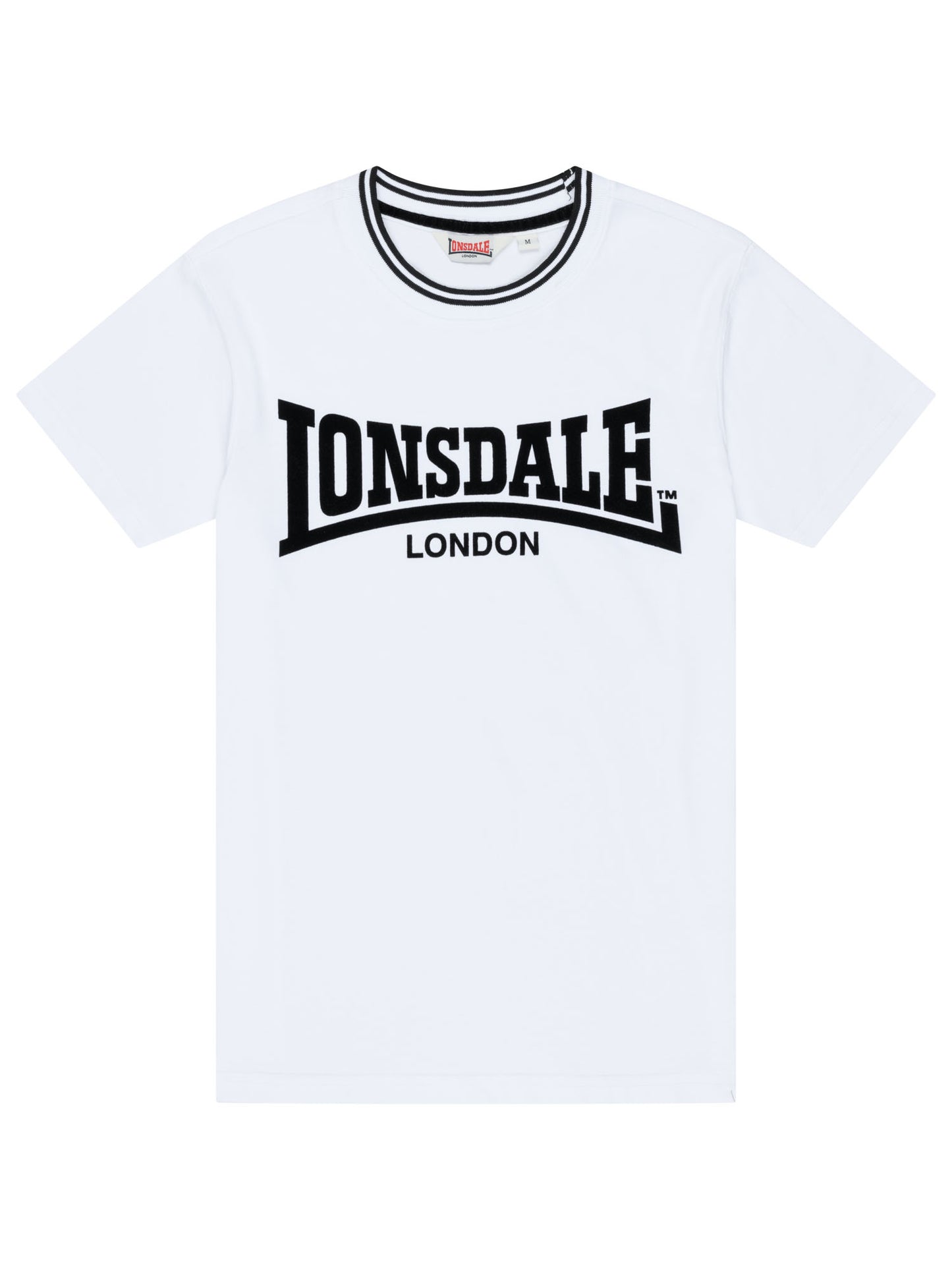 Lonsdale Herren T-Shirt Weiss mit grossem Logo-Flockdruck