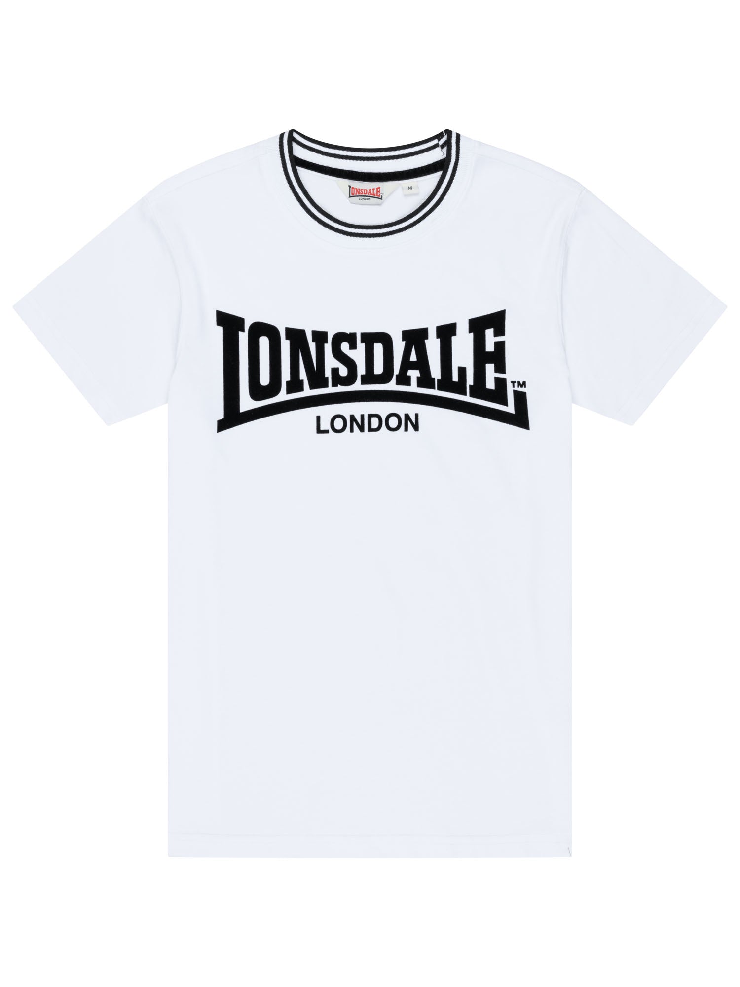 Lonsdale Herren T-Shirt Weiss mit grossem Logo-Flockdruck
