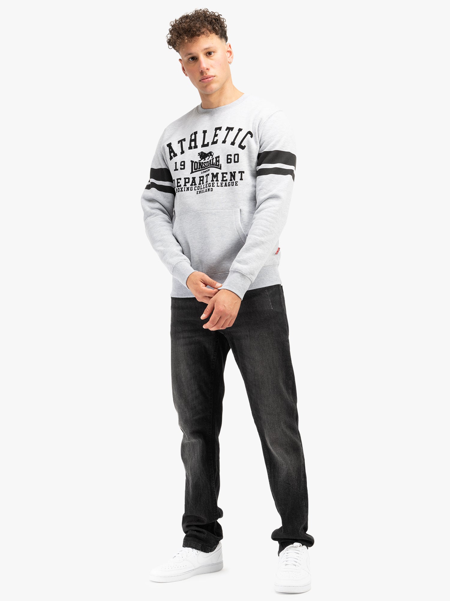 Lonsdale 117615 Glespin Sweatshirt Marl Grey