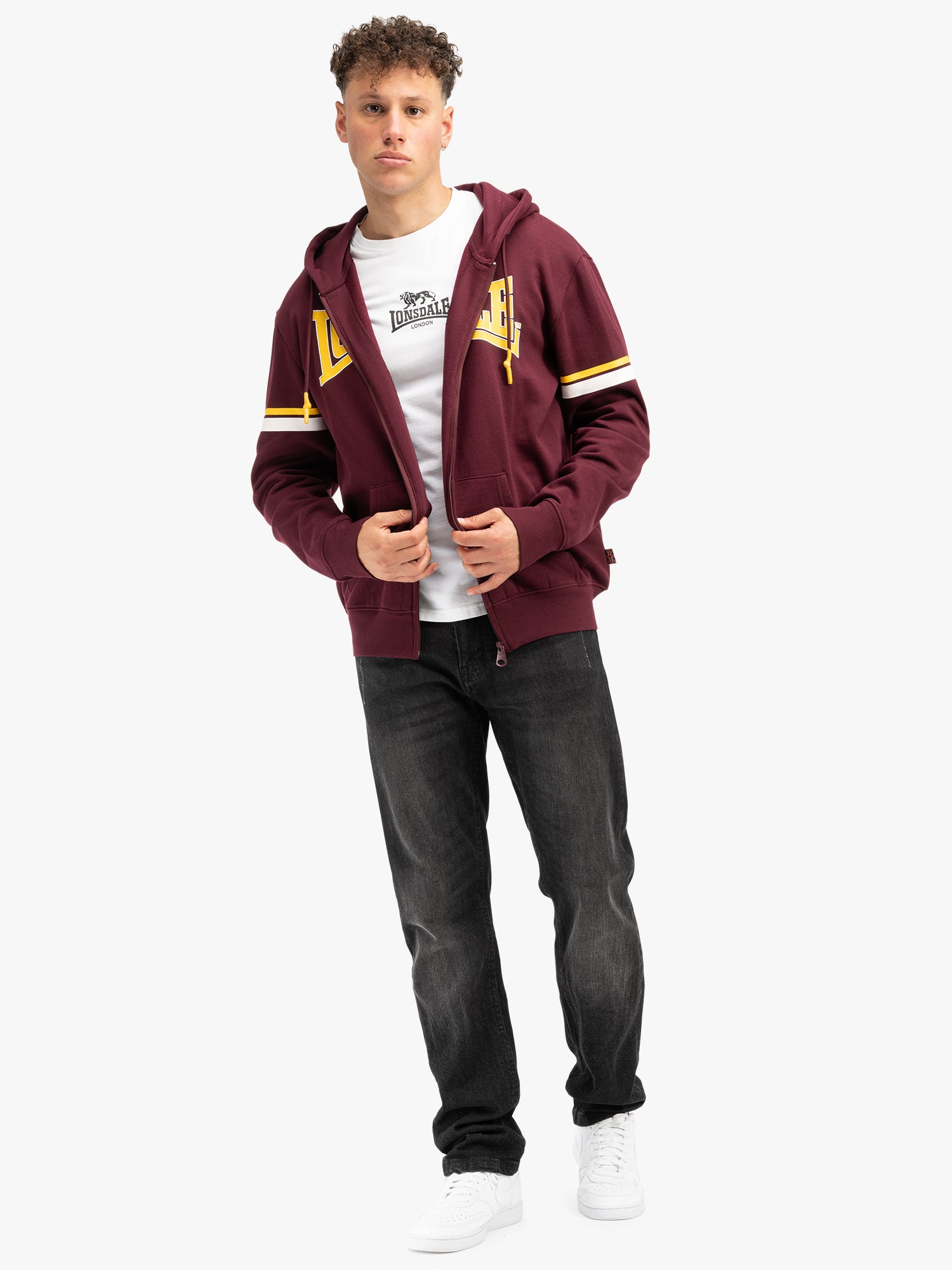 Lonsdale 117619 Darfield Kapuzensweatjacke Oxblood