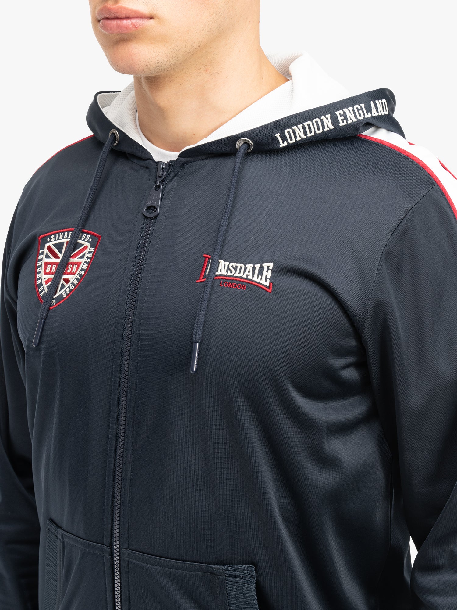Lonsdale 117622 Strathmore Kapuzentrainingsjacke Schwarz