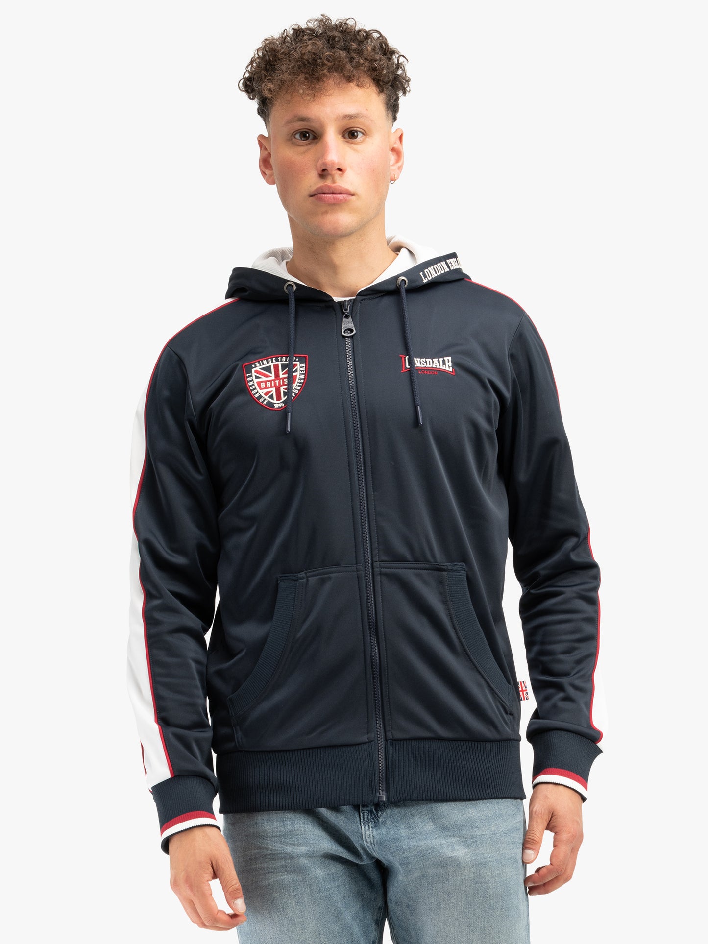 Lonsdale 117622 Strathmore Kapuzentrainingsjacke Schwarz