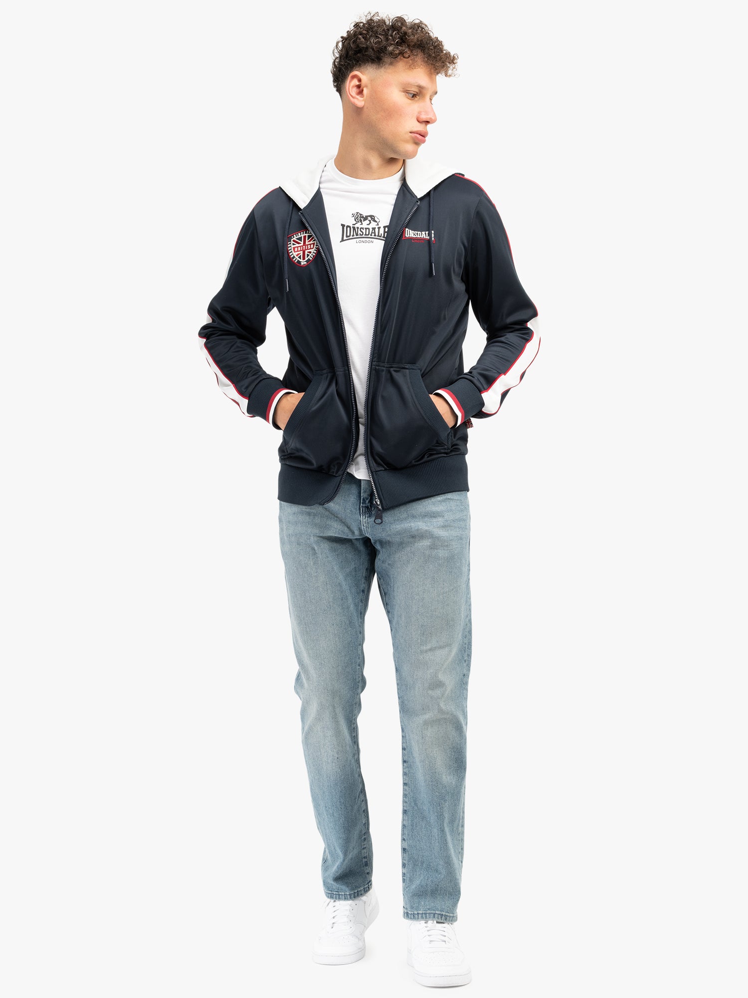 Lonsdale 117622 Strathmore Kapuzentrainingsjacke Schwarz